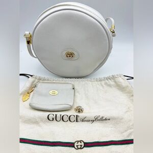 Vintage Micro GG Canteen Crossbody Leather Bag White dust bag wallet